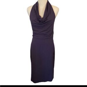 ANN TAYLOR eggplant cowlmneck dress SP